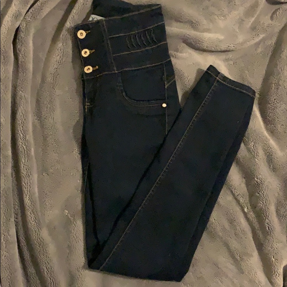 High waisted skinny jeans
